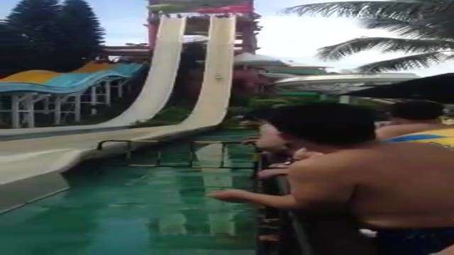 Play on the waterslide until your breasts fall out 
