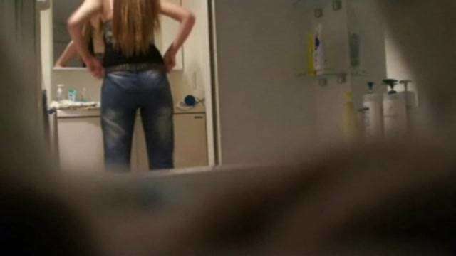 Secretly filming my cousin taking a shower 