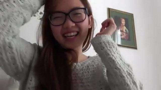 Cute clear girlfriend blowjob selfie 
