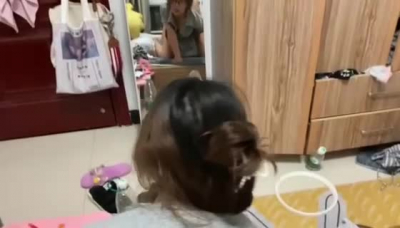 Fucking a slut girlfriend in the mirror 