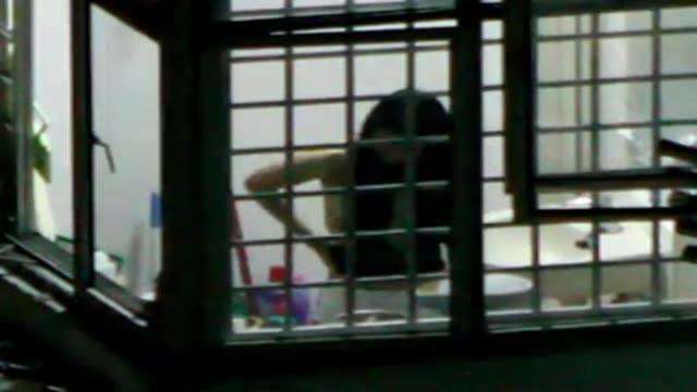 Secretly filming neighbor peeing 